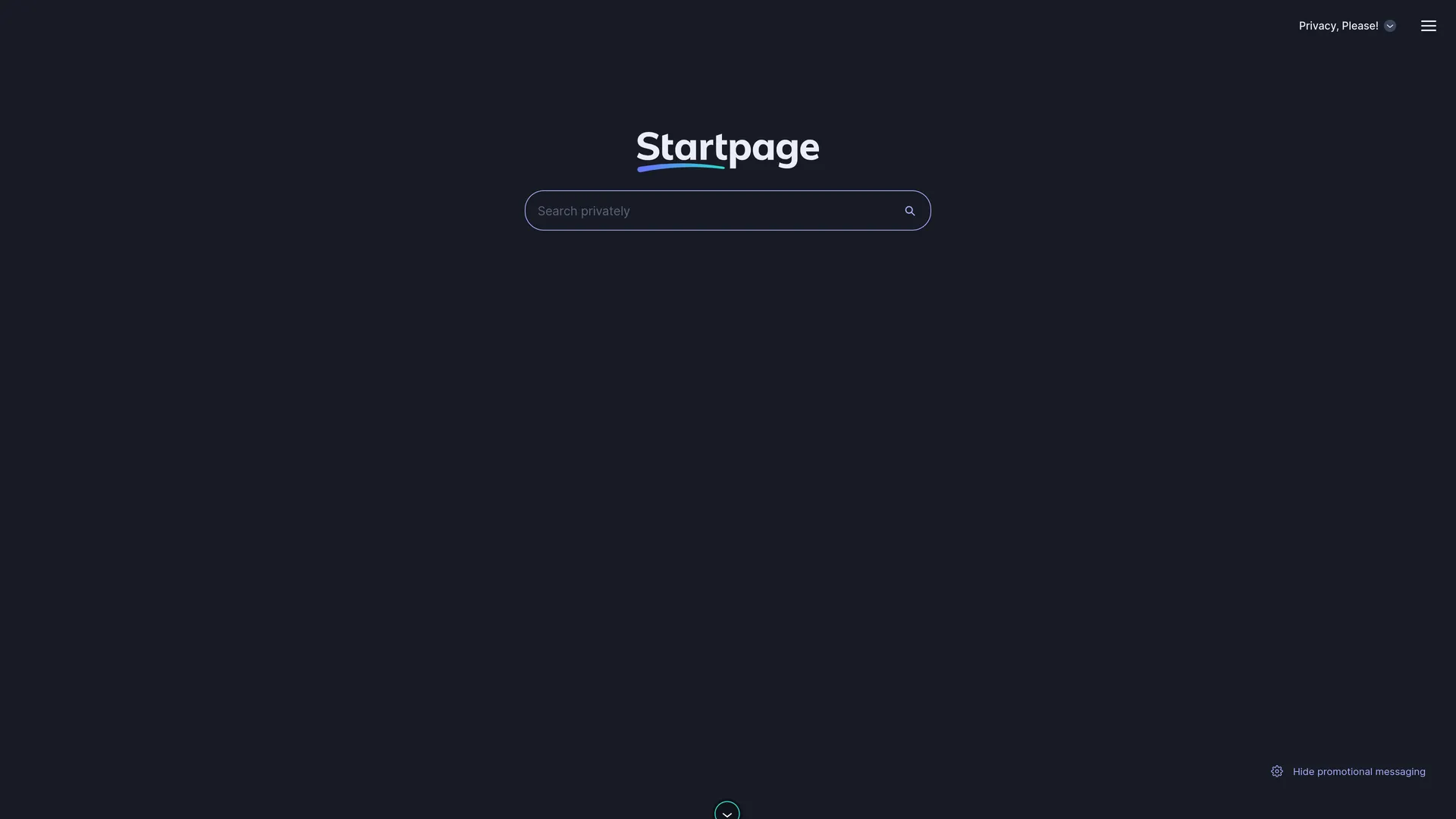 لقطة الشاشة للصفحة الرئيسية لمحرك بحث ستارت بيج